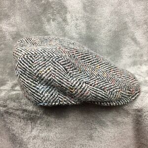 Nathaniel Cole Crown Cap Cabbie Hat Mens Large Wool Herringbone Tweed Newsboy